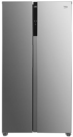 Beko GNO5323XPN bPRO 500 Side-by-Side Kühlschrank mit Gefrierschrank, 532 l Gesamtvolumen, 347 l Kühlbereich, 185 l Gefrierbereich, Multifunktionsdisplay, Schnellkühlen, Türalarm, Edelstahl-Look