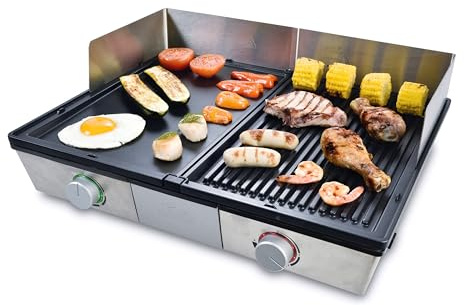 Solis Deli Grill 7951 - Elektrogrill - Grill Inklusive Spritzschutz und 2 Spachteln - Tischgrill Elektrisch - Edelstahl