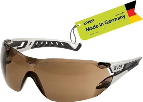 Uvex pheos nxt - Premium-Schutzbrille - innen beschlagfrei, außen extrem kratzfest & chemikalienbeständig - weiß/schwarz, getönt - one size