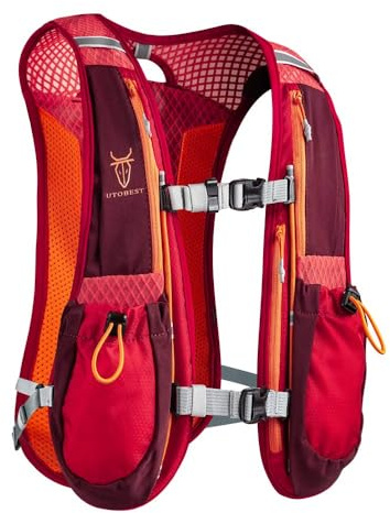 UTOBEST Laufrucksack 5L, Laufweste für Herren und Damen, Ultraleicht Reflektierend Trinkrucksack für Laufen, Marathon, Jogging, Radfahren