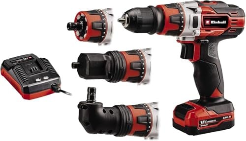 Einhell Akku-Bohrschrauber-Set TE-CD 12/1 3X-Li (12V, 30Nm, Rot/Schwarz, 2Ah Akku)
