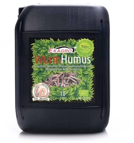 Ekagro BIO Dünger 10L Organisch Wurmhumus | Universaldünger Flüssig für Obst, Gemüse & Blumen | Pflanzendünger für Zimmerpflanzen, Balkonpflanzen & Grünpflanzen | Pflanzenwachstumsverstärker