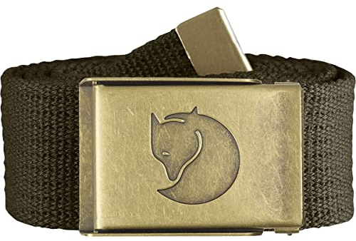 Fjällräven Herren Gürtel Canvas Brass Belt G rtel, Dark Olive, Einheitsgröße EU