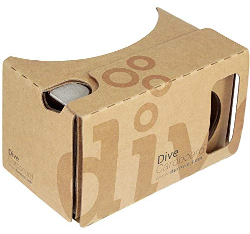 Durovis Dive Cardboard 6 - braun - VR Brille/Virtual Reality Headset Inspired by Google Cardboard V2 für Google Android und Apple iOS