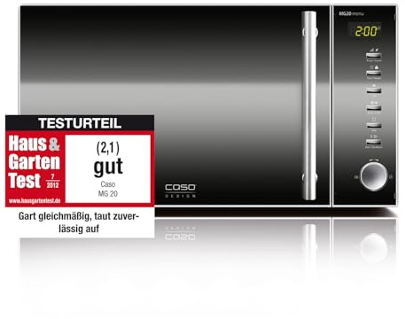 Caso | MG20 menu 2-in-1 Mikrowelle mit Grill | 800 W, Grill 1000W, 20 L, 2 Kombiprogramme + 14 Koch-Programme, Design Edelstahl und verspiegelt