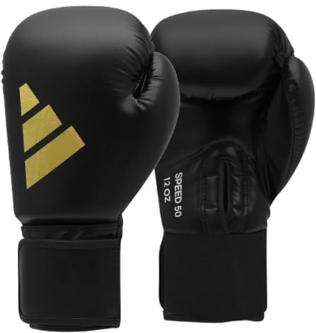 adidas Boxhandschuhe Speed 50, Schwarz, 12 oz, ADISBG50