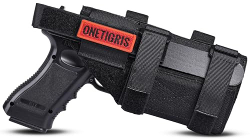 OneTigris Pistolenholster - Glock 17 Holster - Waffenholster Kompatibel mit 1911, Glock 19/20/21, Verstellbar- 1000D Nylon MOLLE Bein- & Gürtelholster für Airsoft, Paintball & Tactical Training