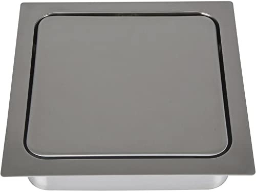 LAMP Einwurfklappe gedämpft, eckige Müllklappe für Abfallsammler 170x170 mm Küchenorganizer, Inox