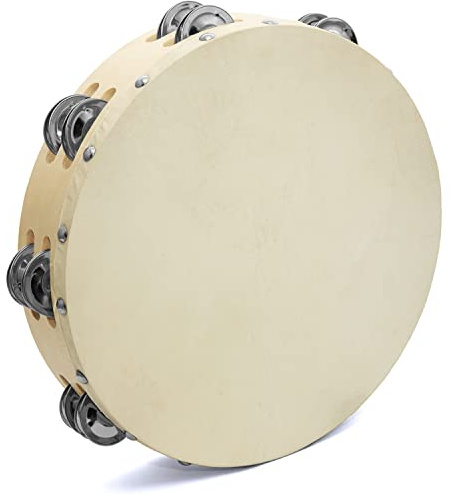 TIGER TAM98-10 Tambourin mit Naturfell ,10 Zoll ,Doppel-Reihe | Natürlich