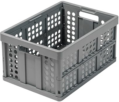 Clax® Klappbox | Faltkiste | 45 Liter | grau