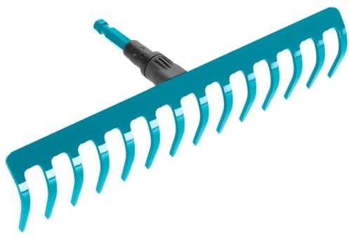 Gardena combisystem-Rechen: Praktische Harke mit 14 Zinken, ideales Gartenzubehör zum Rechen, Unkrautentfernen und zur Bodenbearbeitung, Arbeitsbreite 36 cm, passend zu Allen cs-Stielen (3178-20)