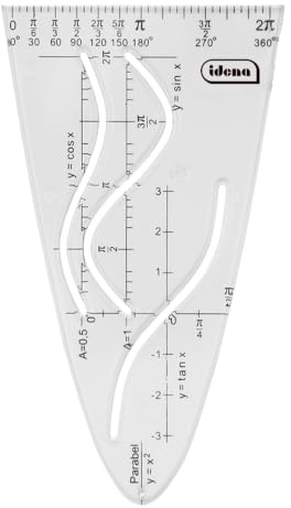 Idena 602408 - Parabel-Schablone, transparent, mit Tuschenoppen, hochelastisch