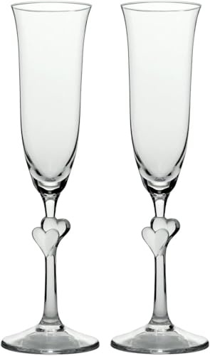 Stölzle Lausitz L'Amour Champagnergläser rot 2er-Set 175 ml – Edle Champagnerkelche ideal für Sekt & Prosecco – Hochwertige Sektgläser aus bleifreiem Kristallglas – Spülmaschinengeeignet & Bruchfest
