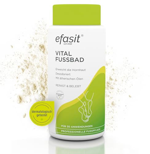 efasit Vital Fußbad, 400g – basischer Hornhaut Badezusatz, für wohlriechende, gepflegte und entspannte Füße, Hornhautweicher, bis zu 30 Anwendungen