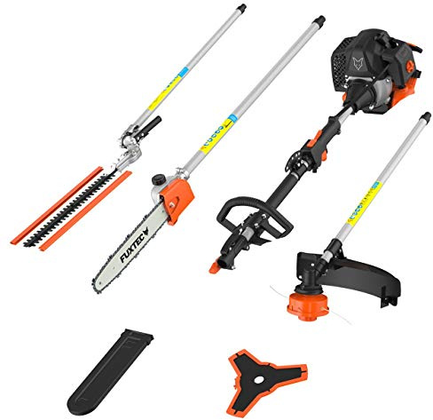 FUXTEC Benzin Motorsense FX-MT152 4in1 Multitool 52 cc - Profi-Tragegurt & 3 PS Leistung - Kombigerät Heckenschere Hochentaster Kombisystem Freischneider - 2-Takt Test Oberklasse 1,4