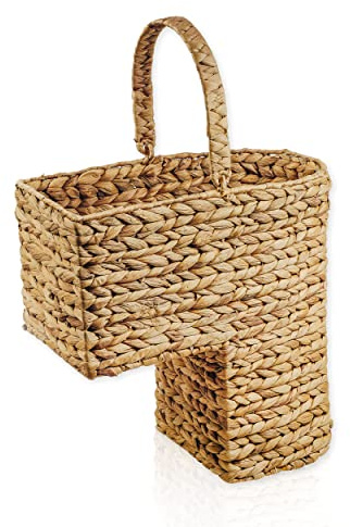 Lycce Treppenkorb Stufenkorb Aufbewahrungskorb mit Griff, natur 20 L
