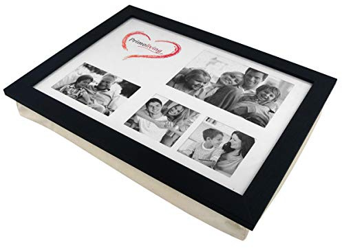 PrimoLiving Knietablett mit Fotorahmen- 43 x 32,5 x 8 cm – Tablett als Laptopunterlage – Sofa oder Bett-Tablett - P-779