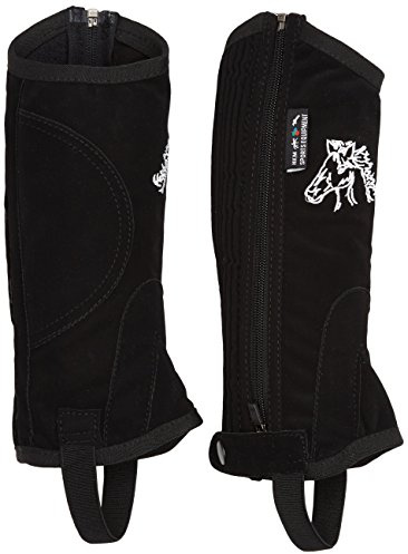 HKM -Kids- Reitletten Nubukimitat mit Elastikeinsatz, schwarz, 10, 558025