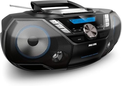 Philips AZB798T/12 CD-Soundmaschine, CD Player (Radio DAB+/UKW, Bluetooth, CD, MP3-CD, USB, Kassette, All-in-One-Soundsystem) schwarz