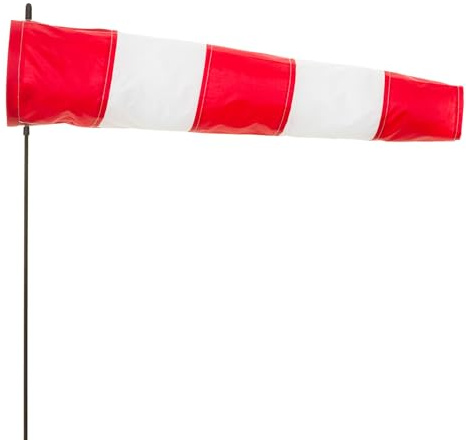 HQ Design Windspiration - Turbinen und Windsocks, UV-beständige und wetterfeste Windspiel Deko für Garten, Terrasse und Balkon - inkl. Aufhängung oder Standstab (Windsock Airport, 100 cm)