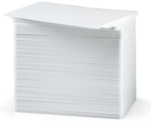 Karteo Plastikkarten blanko weiß [100 Stück] Blankokarten EC-Kartenformat für Ausweise Dienstausweise EC- und Bankkarten Gesundheitskarten