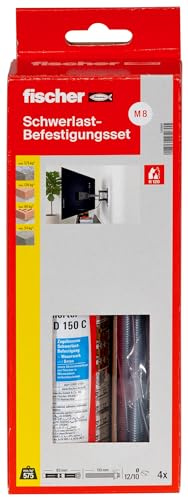 fischer Schwerlast-Befestigungsset 150 C mit Ankerstange M 8, Befestigungssystem für den Innenbereich, multifunktionales Set für Schwerlasten in Beton und Mauerwerk