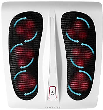 HoMedics Shiatsu Fußmassagegerät elektrisch - Massagegerät für Füße inkl. 18 Massageköpfen, tiefenwirksame Fußpflege mit Wellness Wärmefunktion - Mehr Vitalität für müde Füße und Beine - Weiß