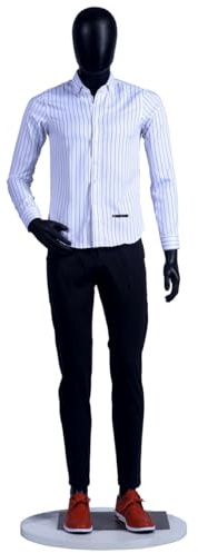 EurotonDisplay männliche Schaufensterpuppe schwarz MC-1Black beweglich matt schwarz Mannequin, Schneiderpuppe, Kleiderpuppe, Aufstellungsfiguren - Herren