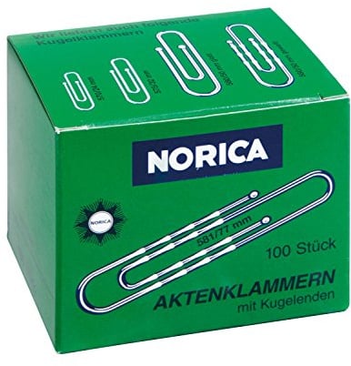 ALCO-Albert 2262 - Briefklammern mit Kugelenden, geschwellt, 77 mm, 100 Stück