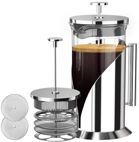 Cafe Du Chateau French Press Maker Elektrischer Heißspender, schneller Sofort-Heizkessel mit transparentem Tank zur Wassermessung, für Tee, Kaffee, 2,17 l NutriChef, Einheitsgröße, Schwarz
