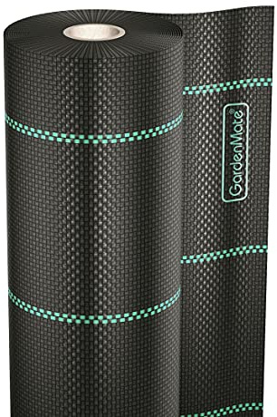 GardenMate 1mx50m Rolle Unkrautgewebe wasserdurchlässig gegen Unkraut, Unkrautvlies mit UV-Schutz, Bändchengewebe reißfest, Unterbodengewebe, Unkrautfolie, Mulchfolie, 100g/m²