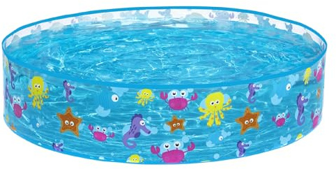 Bestway FillN Fun Planschbecken, Sparking Sea, 122 x 25 cm, BW55028, Mehrfarbig, 122 x 122 x 25 cm