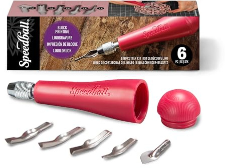 Speedball Lino Cutter Set-, Rot/Ausflug, Einfarbig (Getaway Solids)