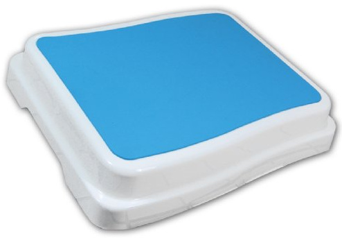 REHAFORUM MEDICAL Badewannen-Stufe, weiß/blau, Stufe für erleichterten Zutritt zur Badewanne, Badewannenlift, Seniorenhilfe, Badewanneneinstiegshilfe