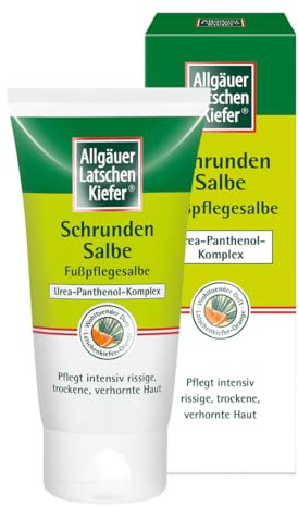 Allgäuer Latschenkiefer Schrundensalbe – pflegt intensiv rissige, trockene und verhornte Haut – Urea Creme 75 ml
