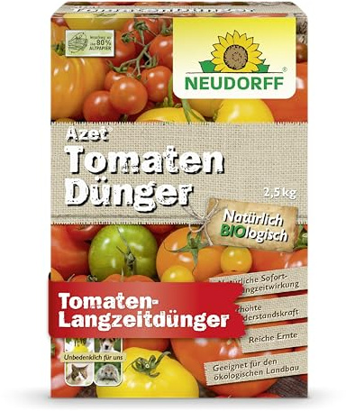 Neudorff Azet TomatenDünger – Bio Tomatendünger mit Mykorrhiza und natürlicher Sofort- und Langzeitwirkung sorgen für aromatische Tomaten, 2,5 kg
