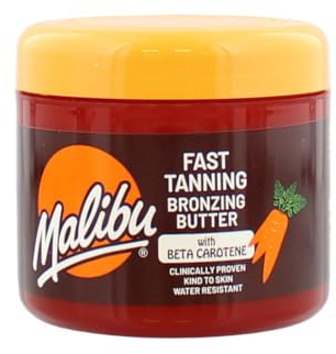 Malibu Fast Tanning Körperbutter mit Beta-Carotin, Gel, wasserfest, zur Bräunung, 300 ml