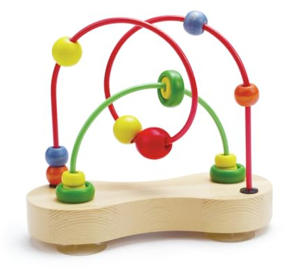 Hape Double Bubble Holzperlen-Labyrinth - Preisgekröntes pädagogisches Draht-Achterbahn-Sortier-Puzzle, frühes Entwicklungsspielzeug für Babys ab 6 Monaten