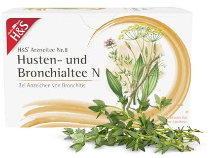 H&S Husten- und Bronchialtee N: Arzneitee Nr. 8 Bronchial- und Hustentee mit Spitzwegerich, Süßholzwurzeln, Fenchel und Thymian, 20 x 2 g