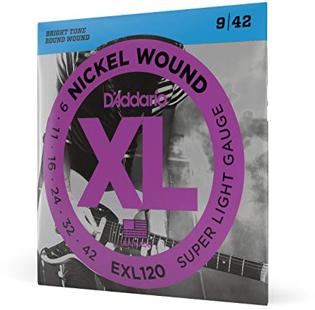 D'Addario EXL120 Nickel Wound E-Gitarrensaiten, Super Light, 9-42