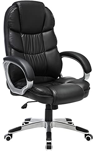 SONGMICS Bürostuhl Chefsessel Drehstuhl Computerstuhl SGS EN12520 Sitzhöhenverstellung office Stuhl Polsterung, OBG24B