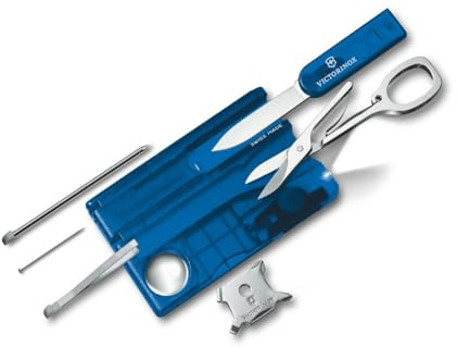Victorinox Schweizer Taschenmesser, Swiss Card Lite, 13 Funktionen, Multitool mit Spitzklinge, Schraubendreher 5 mm, Schere, Blau