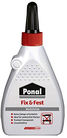 Ponal Express Holzleim, transparent und schnell trocknender Holzkleber für vielseitige Verleimungs- & Bastelarbeiten, wasserfester Leim im Eimer, 1x100g
