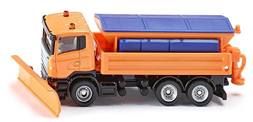 Siku 1898, Winterdienst-Fahrzeug, 1:87, Metall/Kunstoff, Orange/Blau, Bewegliches Räumschild