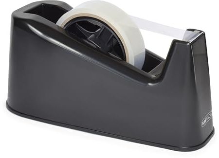 Rapesco RPTD500B Hochleistungs Klebebandspender 500, Schwarz | Germ-Savvy Antibakterieller Schutz