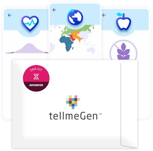 tellmeGen Advanced DNA-Analyse (Gesundheit + Eigenschaften + Wellness + Abstammung) Über 400 aktualisierte Berichte