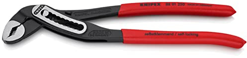 KNIPEX Alligator Wasserpumpenzange, 250 mm, Muttern bis 46 mm, 88 01 250 | Rohre bis 50 mm, robuste Bauart, Selbstklemm-Effekt, Rohrzange