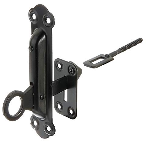 Alberts 307097 Fensterladen-Feststeller | Befestigung mit Platte | schwarz | 150 x 38 mm