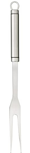 Kitchen Craft Professional Fleischgabel mit langem Stiel, Tranchiergabel Grill Zubehör, Bratengabel mit ovalem Griff, BBQ Zubehör Edelstahl, Lange Gabel für Griller, 1,6 x 3 x 33,2 cm