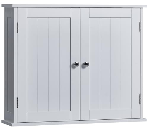 Bath Vida Badezimmerschrank, 2 Türen, Wandmontage, Holz, weiß 15 x 60 x 50 cm